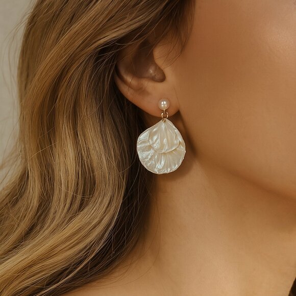 Jewelry - "Saint-Tropez" Layered Pearl Shell Earrings